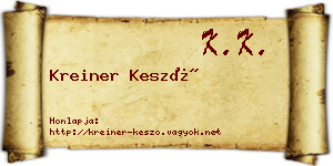 Kreiner Kesző névjegykártya